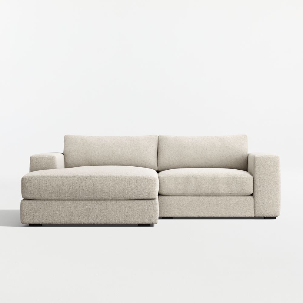 Oceanside Low 2-Piece Small Space Sectional Sofa with Chaise Lounge