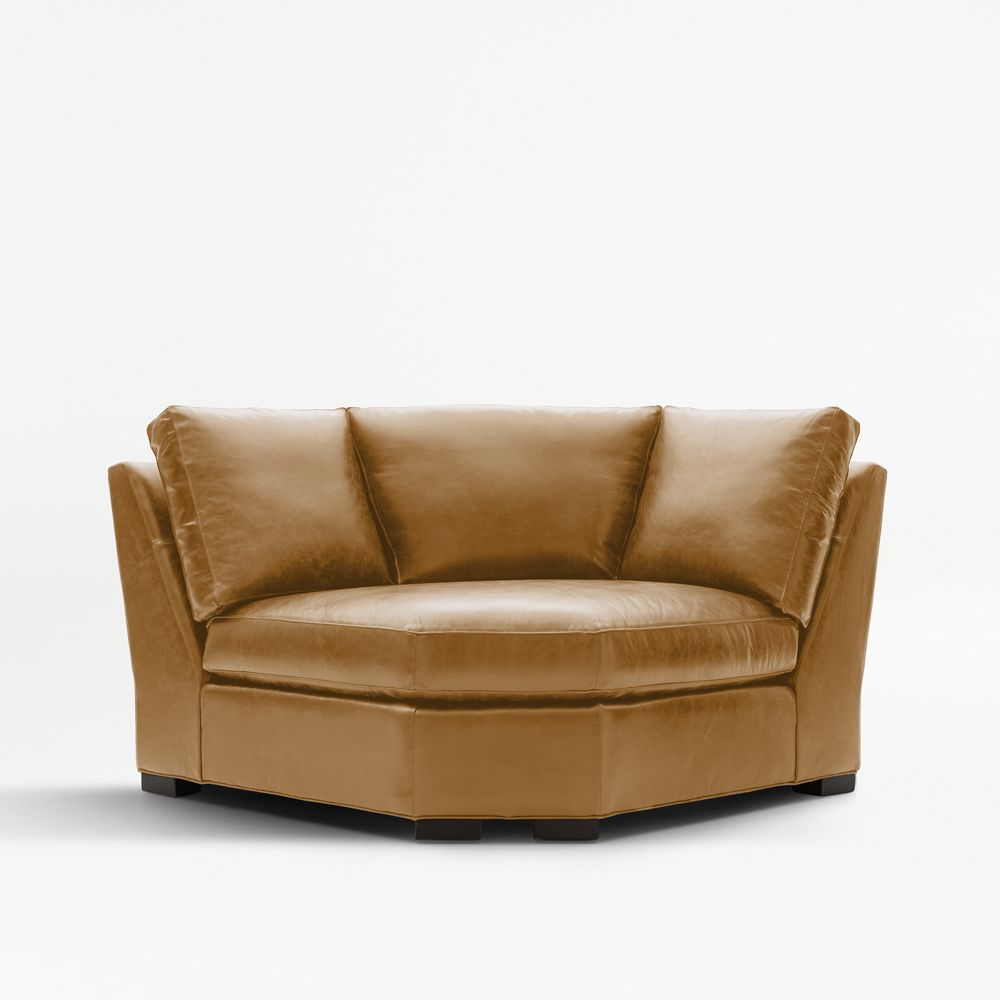Axis Leather Wedge Chair Sectional Piece