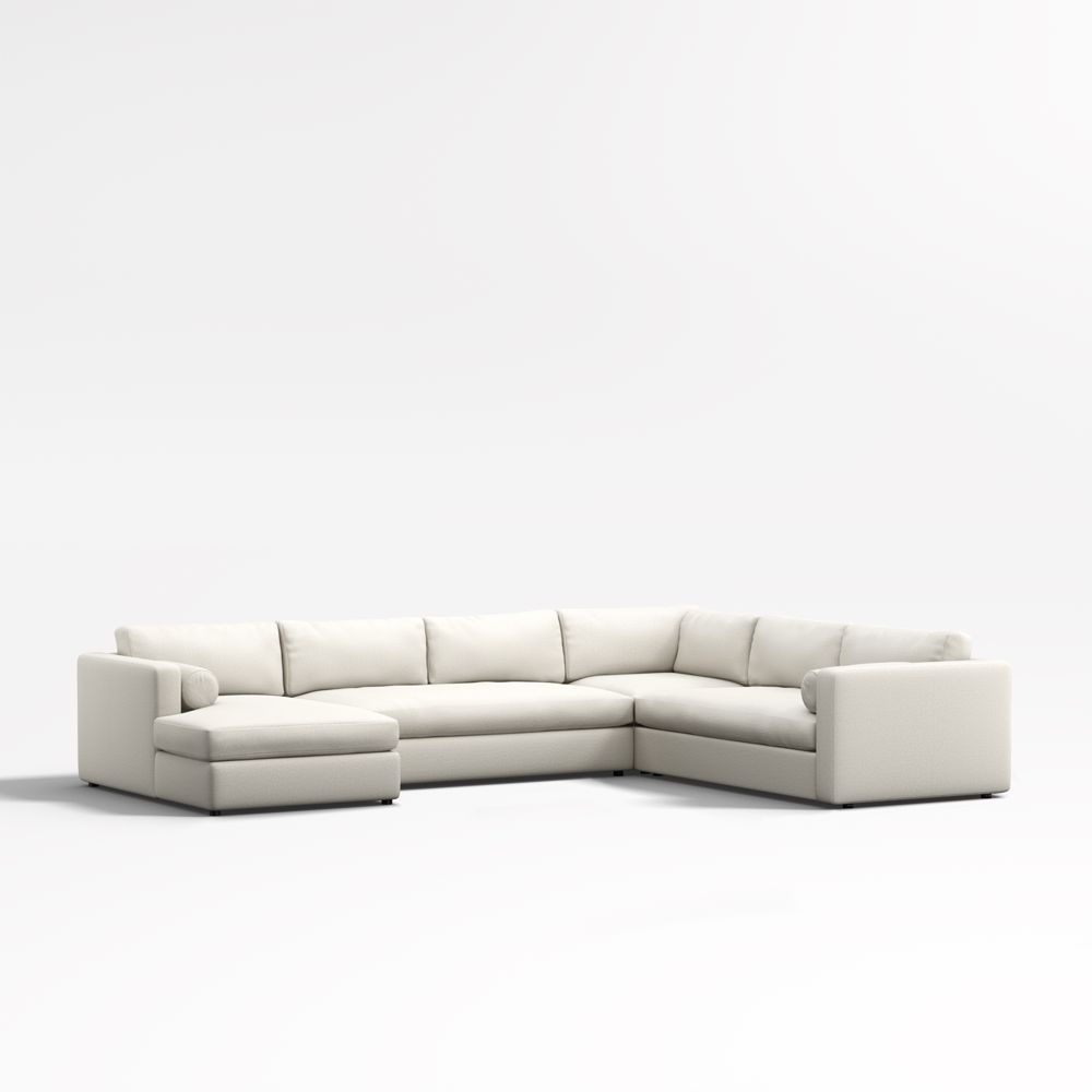 Aris Deep 4-Piece L-Shaped Bench Sectional Sofa with Chaise Lounge