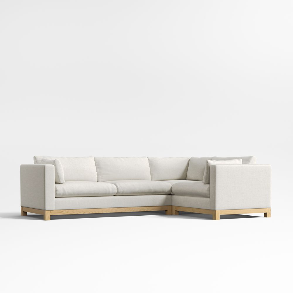 Pacific Wood Base 3-Piece L-Shaped Sectional Sofa