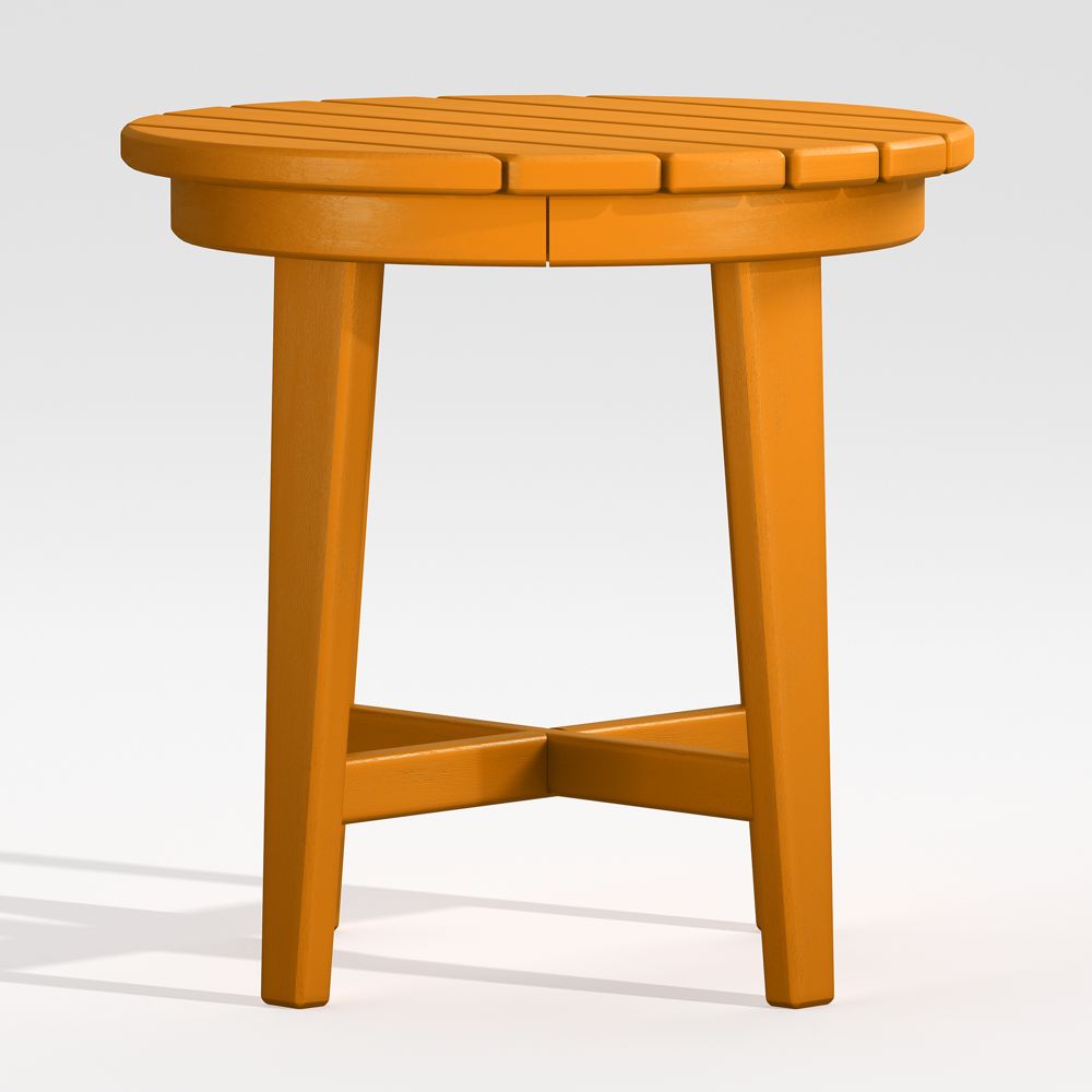 Vista II Tangerine Outdoor Adirondack Side Table by POLYWOOD