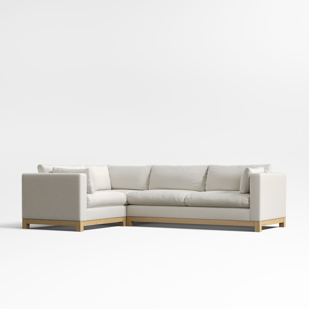 Pacific Wood Base 3-Piece L-Shaped Sectional Sofa