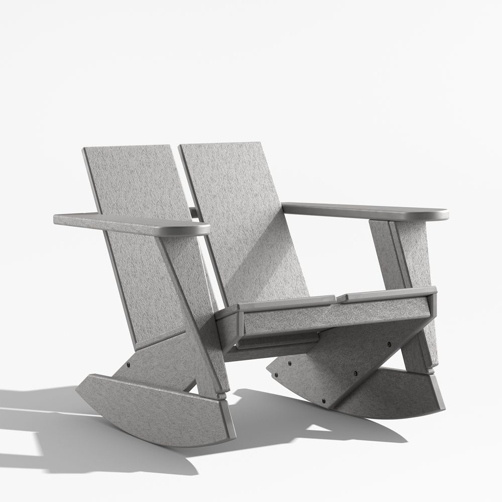 Paso Grey Outdoor Adirondack Rocking Chair by POLYWOOD
