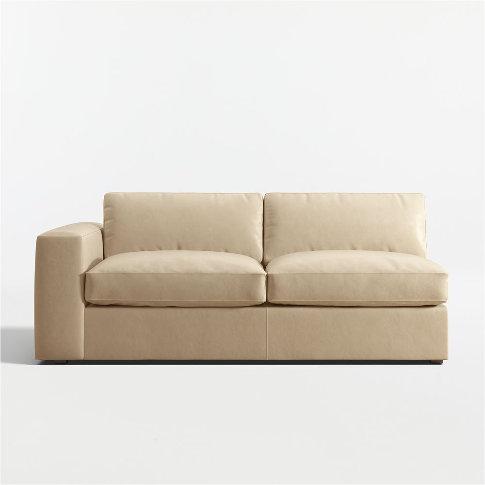 Oceanside Deep Leather Left-Arm Sofa Sectional Piece