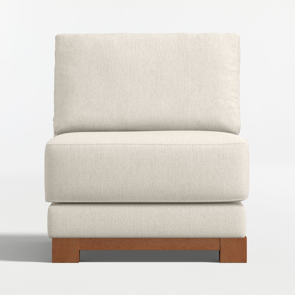 Gather Wood Base Armless Chair Sectional Piece