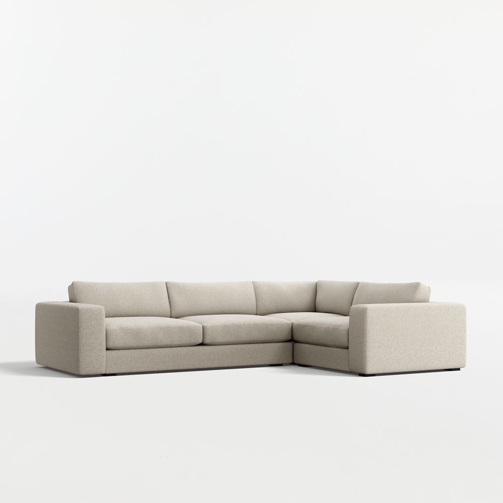 Oceanside Deep Low 3-Piece L-Shaped Sectional Sofa