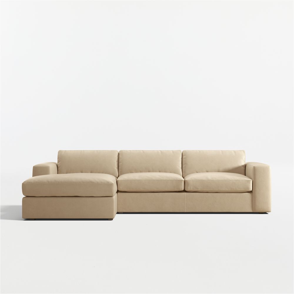 Oceanside 2-Piece Leather Sectional Sofa with Chaise Lounge