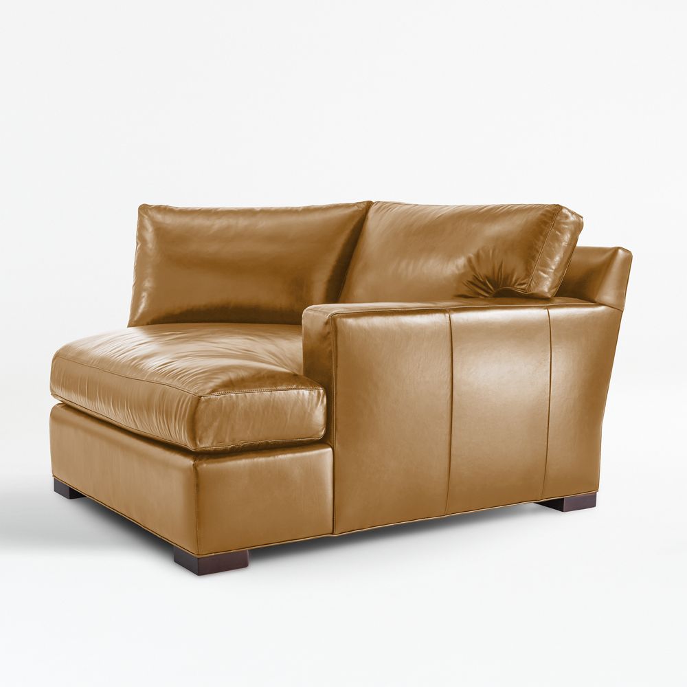 Axis Leather Right-Arm Angled Chaise Lounge Sectional Piece