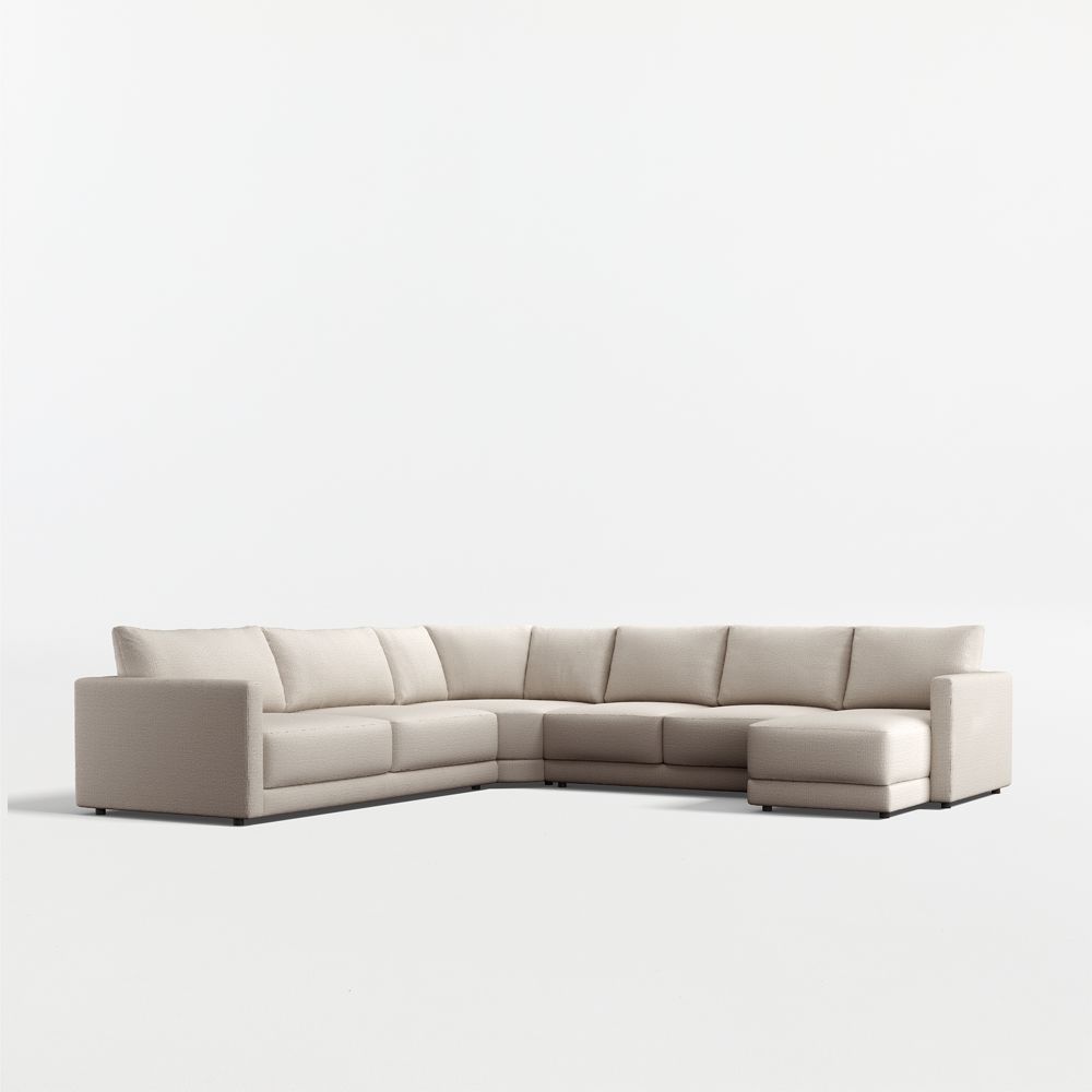 Gather Deep 4-Piece L-Shaped Wedge Sectional Sofa with Chaise Lounge