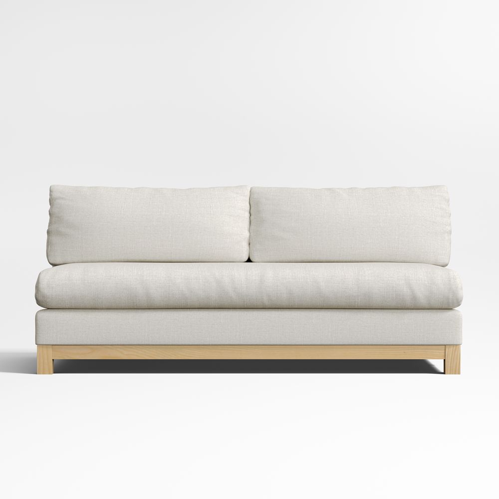 Pacific Wood Base Bench Armless Sofa Sectional Piece