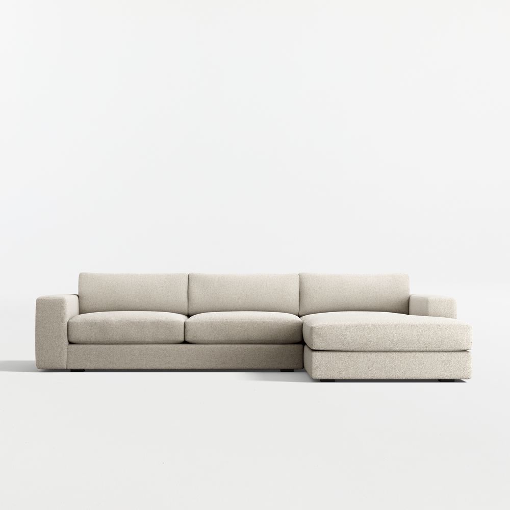 Oceanside Deep Low 2-Piece Sectional Sofa with Chaise Lounge