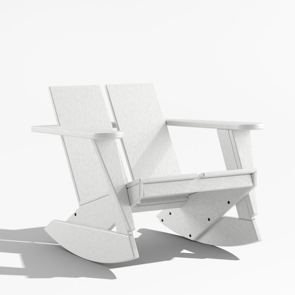 Paso White Outdoor Adirondack Rocking Chair by POLYWOOD