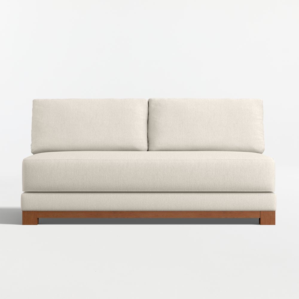 Gather Deep Wood Base Armless Bench Sofa Sectional Piece