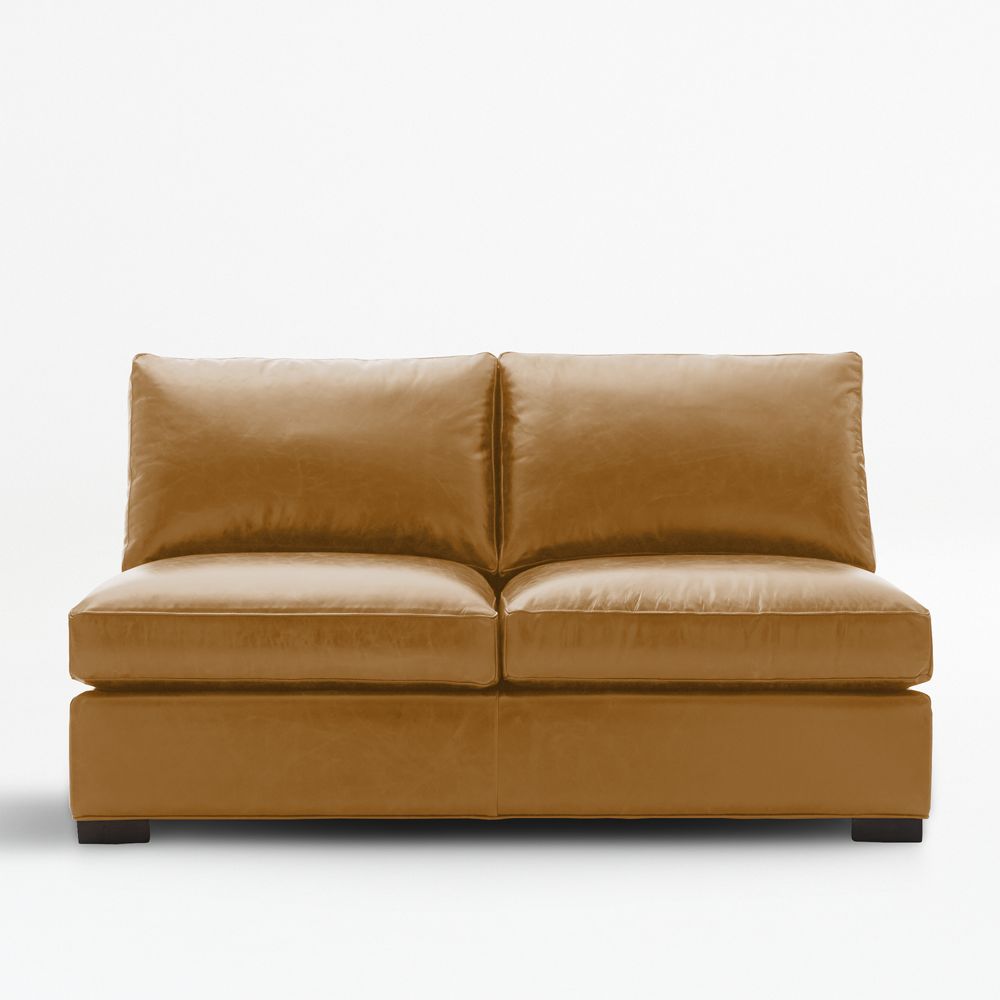Axis Leather Armless Loveseat Sectional Piece