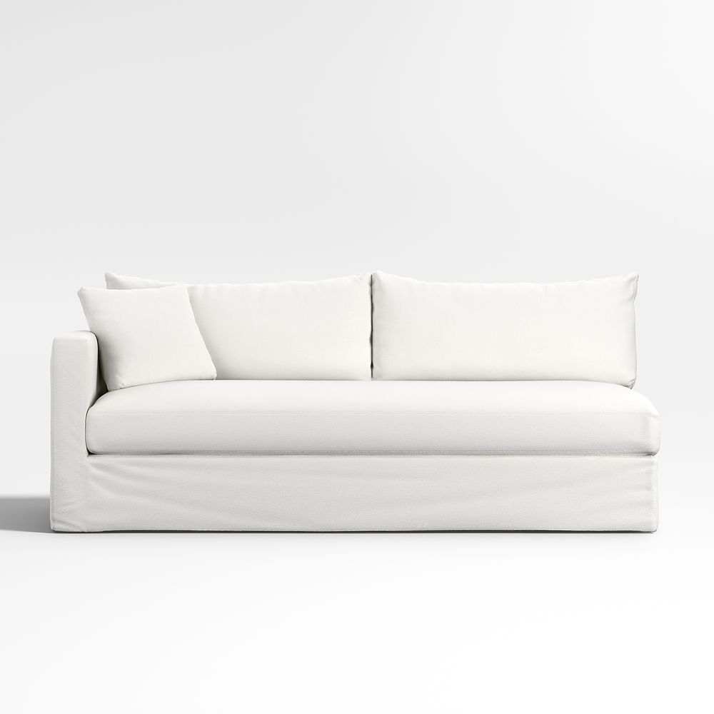 Willow II Left-Arm Bench Sofa Slipcovered Sectional Piece