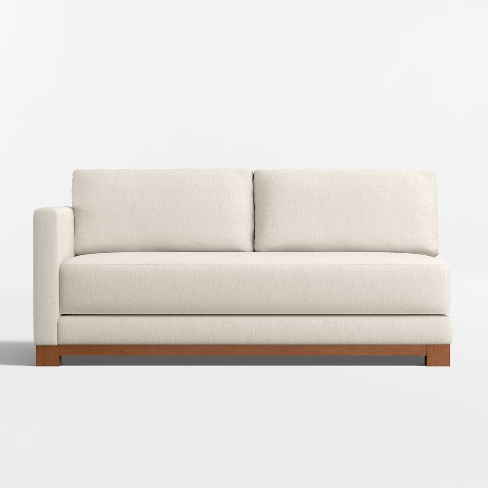Gather Wood Base Left-Arm Bench Sofa Sectional Piece