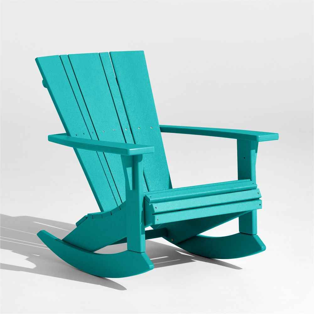 Vista Aruba Blue Outdoor Adirondack Rocking Chair by POLYWOOD