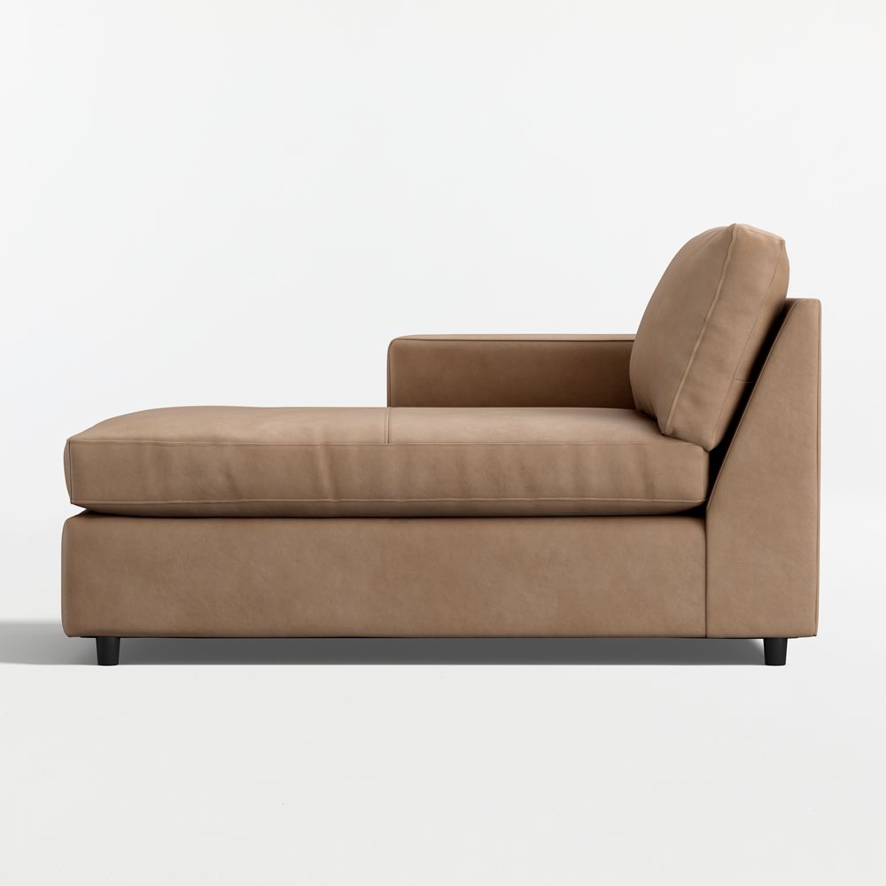 Barrett II Leather Left-Arm Chaise Lounge Sectional Piece