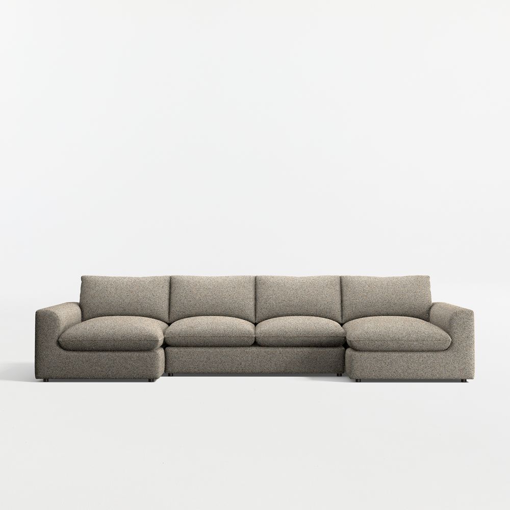 Serenity 3-Piece U-Shaped Sectional Sofa with Double Chaise Lounge