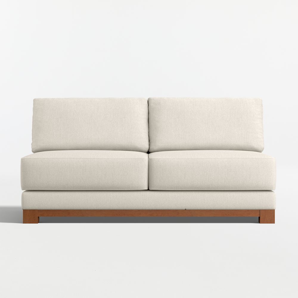 Gather Deep Wood Base Armless Sofa Sectional Piece