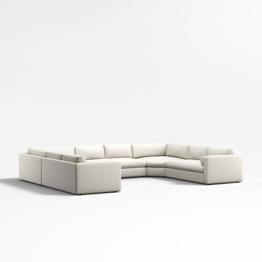 Aris Deep 5-Piece U-Shaped Wedge Bench Sectional Sofa