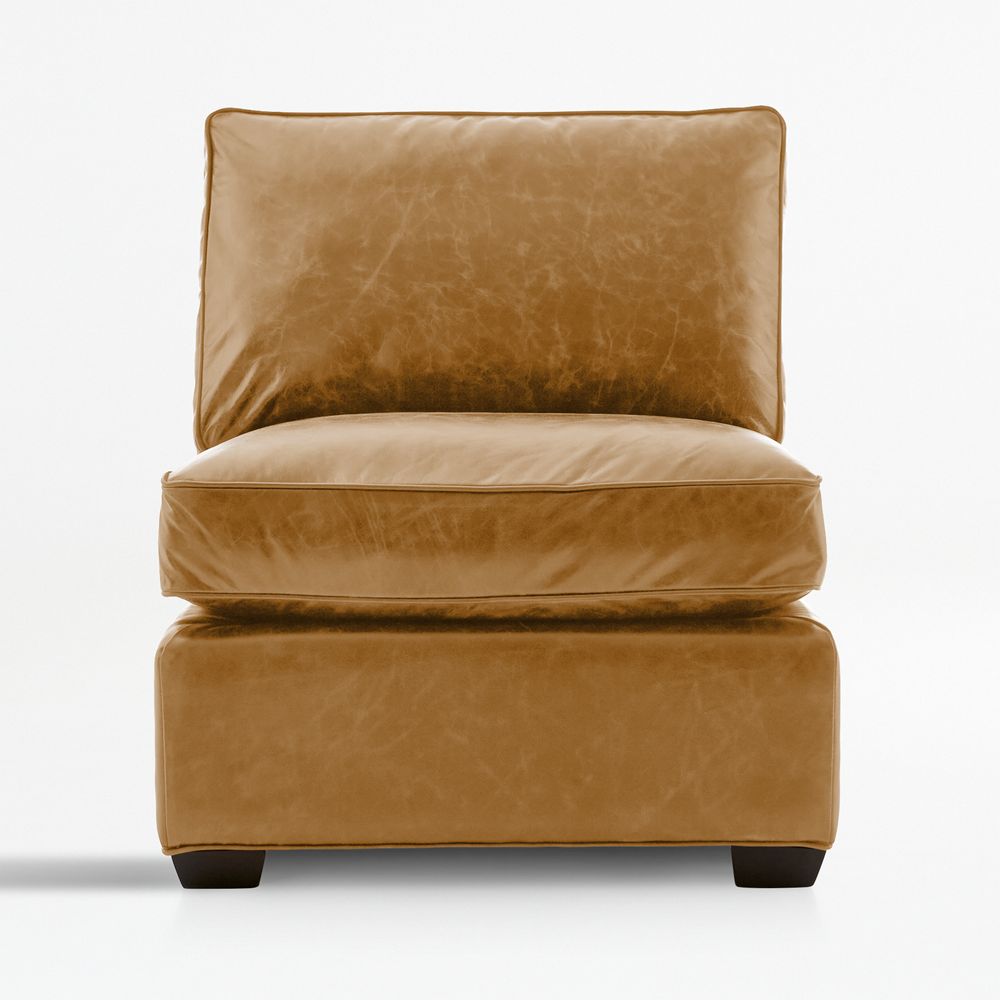 Axis Leather Armless Chair Sectional Piece