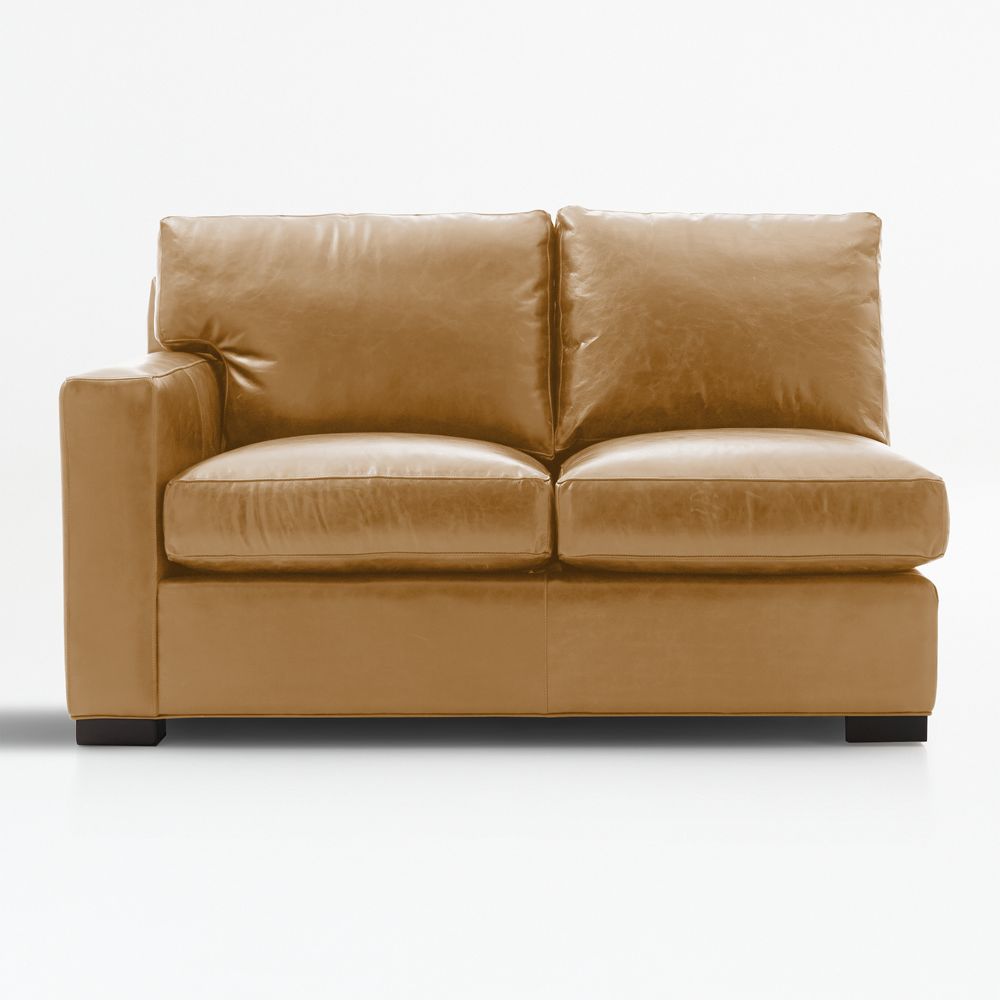 Axis Leather Left-Arm Loveseat Sectional Piece