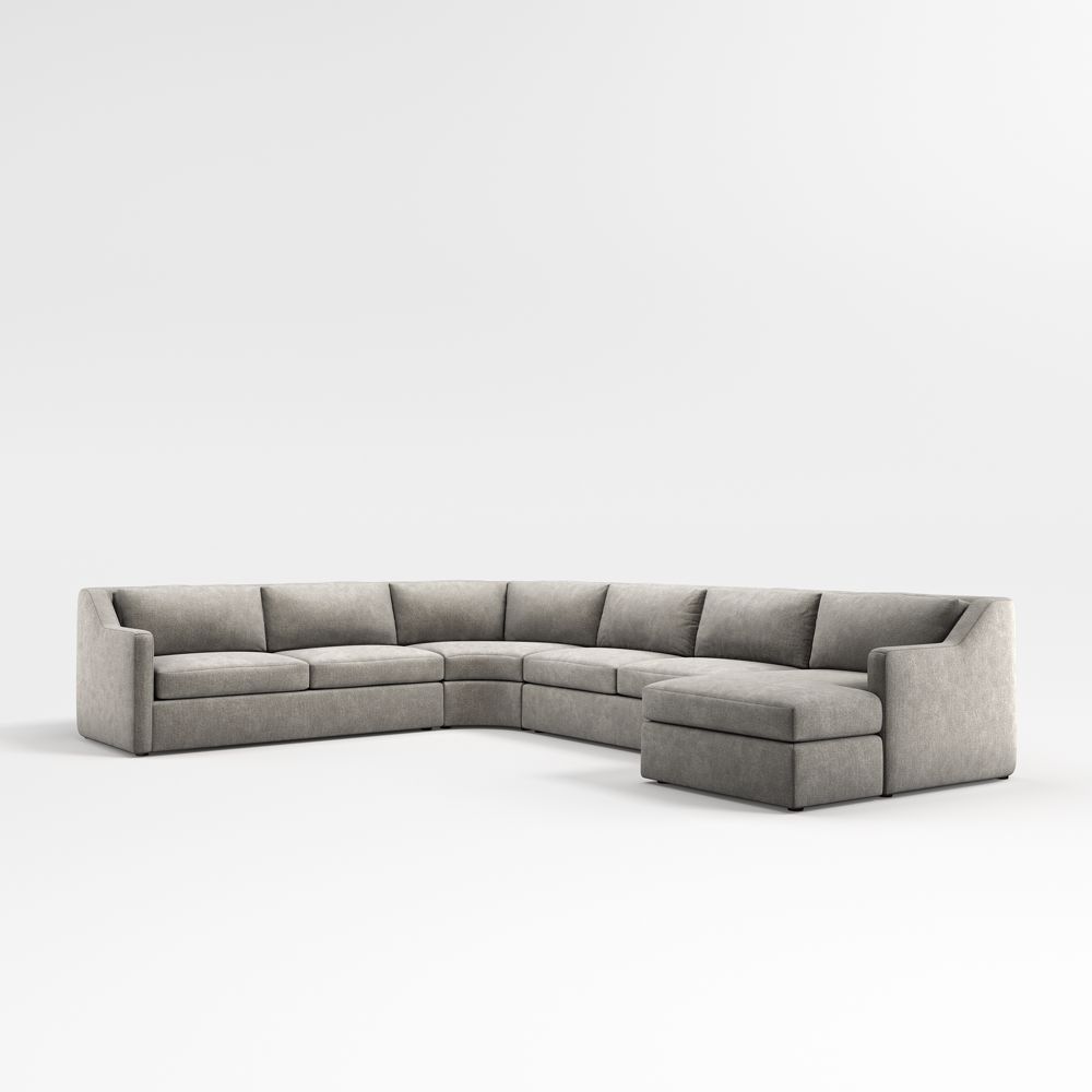 Notch 4-Piece L-Shaped Wedge Sectional Sofa with Chaise Lounge