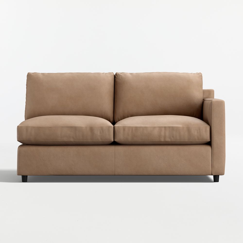 Barrett II Leather Right-Arm Apartment Sofa Sectional Piece