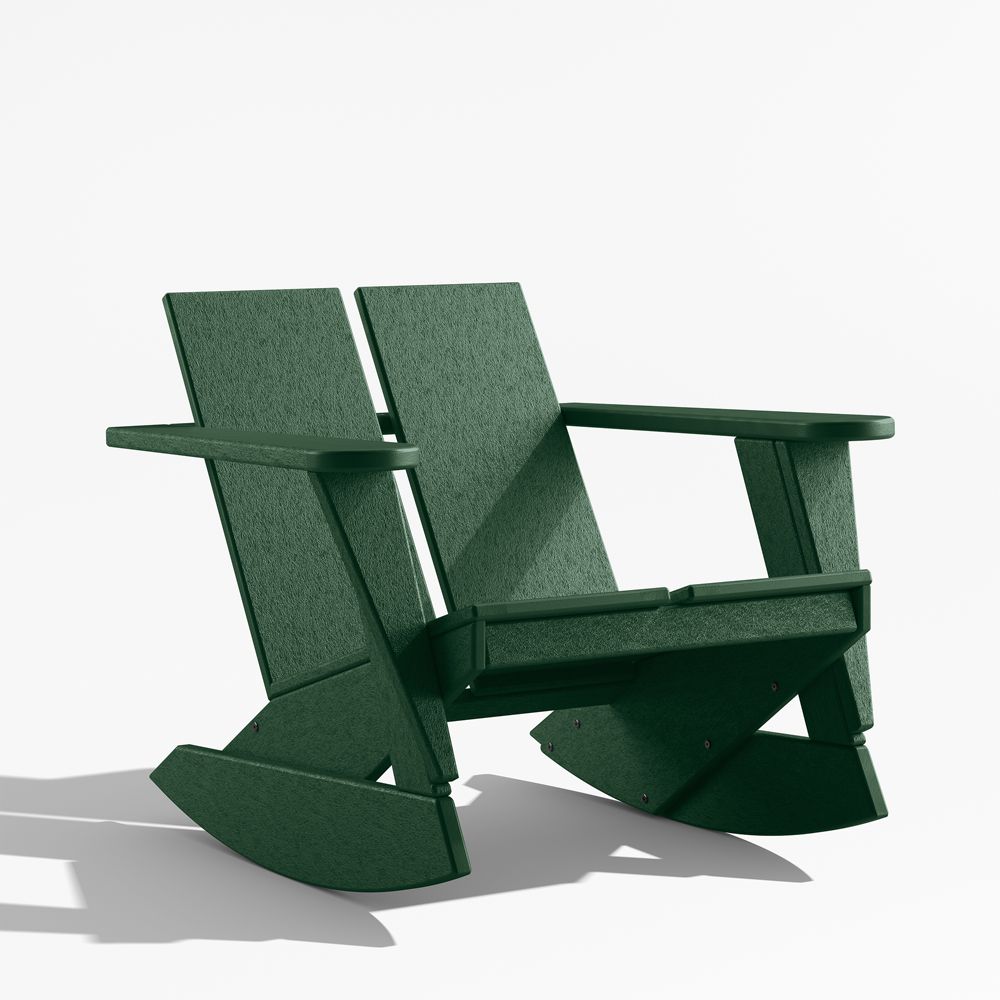 Paso Green Outdoor Adirondack Rocking Chair by POLYWOOD