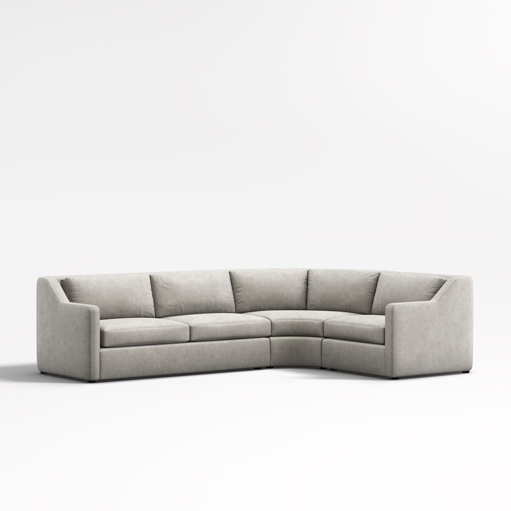 Notch 3-Piece L-Shaped Wedge Sectional Sofa