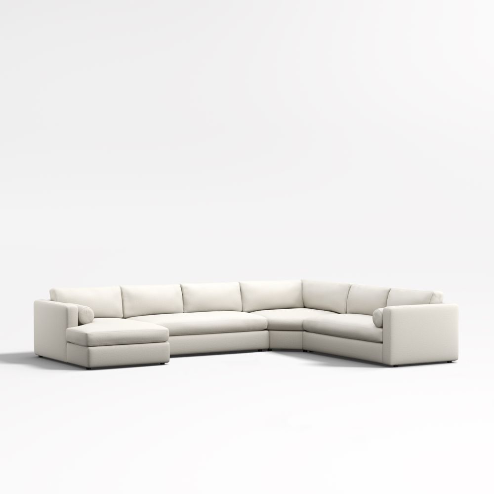 Aris 4-Piece L-Shaped Wedge Bench Sectional Sofa with Chaise Lounge