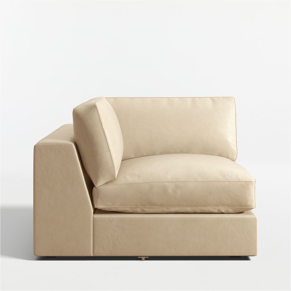 Oceanside Deep Low Leather Corner Chair Sectional Piece