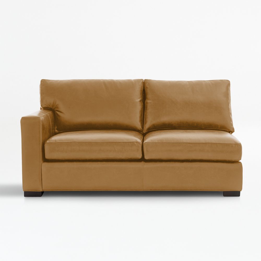 Axis Leather Left-Arm Full Sleeper Sofa Sectional Piece with Air Mattress